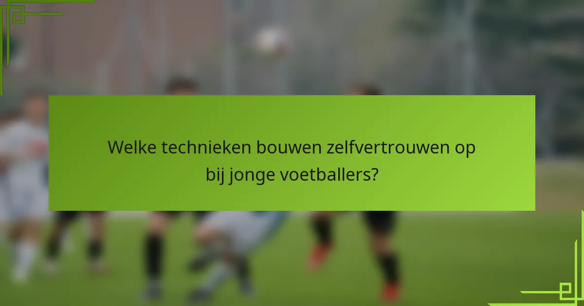 Welke technieken bouwen zelfvertrouwen op bij jonge voetballers?